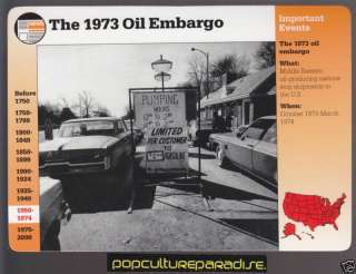 THE 1973 OIL EMBARGO Old Cars Gas Station Picture CARD  