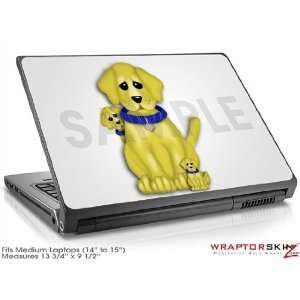  Medium Laptop Skin   Puppy Dogs on White by WraptorSkinz 