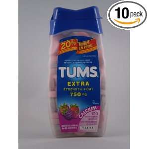 Tums 750 Antacid Calcium Supplement Extra Strength Assorted Berries 