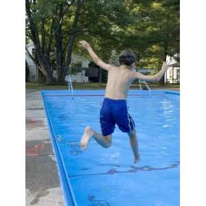  9 Year Old Boy Jumping into the Swimming Pool, Kiamesha 