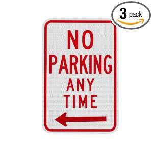 Elderlee, Inc. 9212.71003 No Parking Any Time with Left Arrow Sign 12 