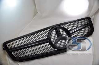 Mercedes W204 C300 C350 C230 C200 Grille Grill 1 FIN MATT BLACK AMG 