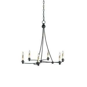 Currey and Company 9170 Danielli   Six Light Chandelier, French Black 