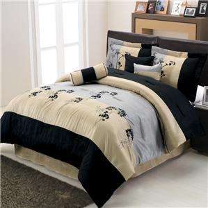 Piece Comforter Set/ Queen or King/ Neutral Tones with Floral 