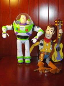 Toy Story Woody Buzz Lightyear Talking Sound Guitar Disney LOT of 2 