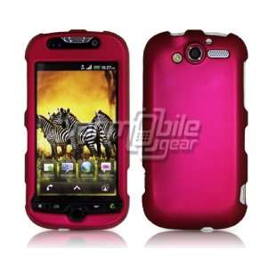 HOT PINK HARD RUBBERIZED CASE + LCD SCREEN PROTECTOR + CAR CHARGER for 