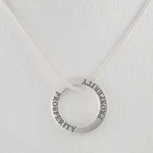   Affirmation Band Pendant in Sterling Silver on 16 Snake Chain, #9865