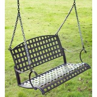 Santa Fe Iron Hanging Swing (Matte Brown) (46W x 24H x 20D)
