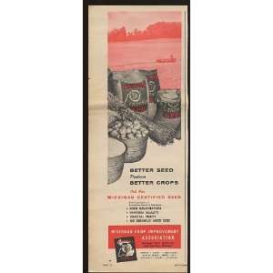  1958 Michigan Certified Seed Sacks Print Ad (12163)