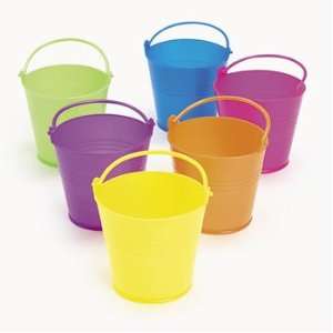  Mini Bright Plastic Easter Pails Party Supplies Toys 