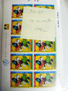 World Stamps Disney Sheetlet Stock Mint NH Cat $11,862+  