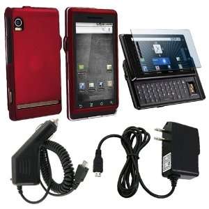    New Red Case Accessory Bundle For Motorola Droid A855 Electronics