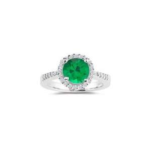 17 Cts Diamond & 0.40 Cts of 5 mm AAA Round Emerald Ring in Platinum 