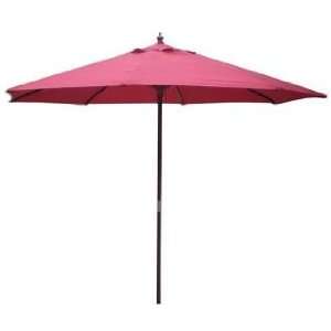   High Autumn Red Market Umbrella with Wooden Pole Patio, Lawn & Garden