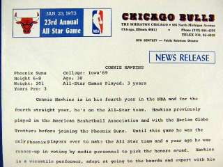 Rare 1973 NBA All Star Game Press Media Guide w Pass  