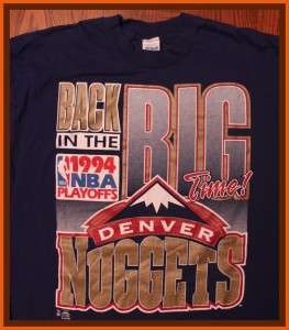 Rare Vintage Denver Nuggets 1994 NBA T Shirt L  