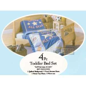  Little All Stars Sports Bedding 4 Piece Toddler Bed Set 