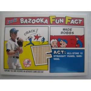  2005 Topps Bazooka Wade Boggs Yankees Fun Fact GU Bat 