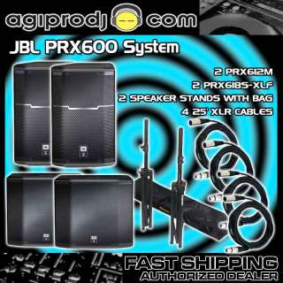 JBL PRX612M PRX618S XLF Complete PA System FREE EXTRAS  