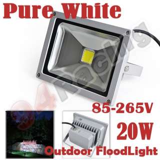 20W 1600Lm LED Garden Outdoor FloodLight 85 265V Pure White  