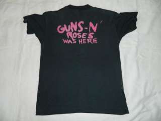 1987 GUNS N ROSES WAS HERE VTG T SHIRT TOUR 80S XL APPETITE FOR 