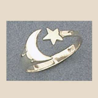 Sterling Silver Half Moon and Star Ring Sizes 5 10  