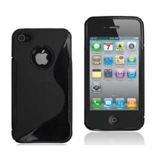 Black Ultra Thin S Shape Matte Hard Case Cover For iPhone 4S 4G w 
