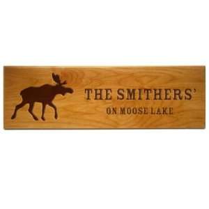  16 Rustic Moose Engraved Sign