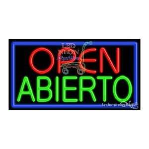  Open Abierto Neon Sign 20 Tall x 37 Wide x 3 Deep 