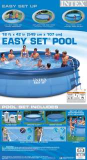 INTEX 18 x42 Easy Set Above Ground Swimming Pool Set 078257398416 