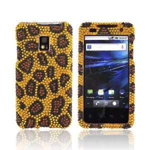   Black Leopard on Gold Gems Bling Hard Plastic Case For T Mobile G2X