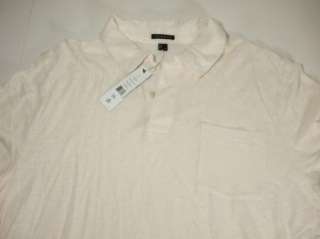 NEW THEORY POLO SHIRT LINEN OFF WHITE NATURAL XL MENS NWT  