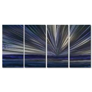  Blue Horizon III Abstract painting on metal wall art by artist 