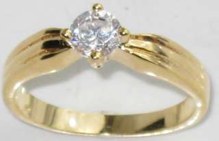 1CT SOITAIRE SIMULATED DIAMOND RING 14kt gold R573  