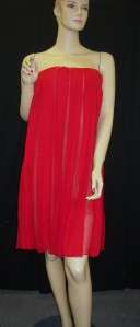 NWT ANGEL SANCHEZ Red Pleated Chiffon Dress 10 $2640  