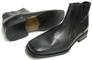Johnston Murphy Mens Shoes Black Leather Zip Boots 10.5 M  