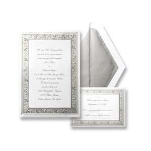  Silver Filigree Soft White Wedding Invitation