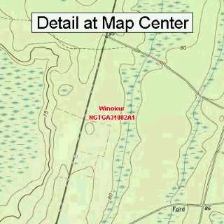  USGS Topographic Quadrangle Map   Winokur, Georgia (Folded 