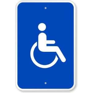 Accessible Handicap Down Arrow (with Graphic) Aluminum Sign, 24 x 18
