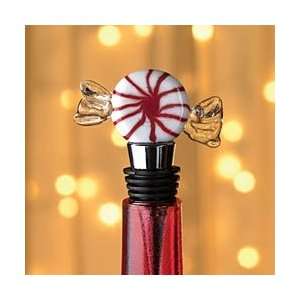  Glass Peppermint Candy Wine Stopper 
