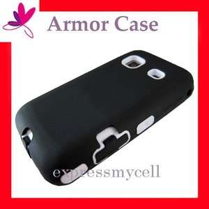 Premium BLACK & WHITE Armor Case Cover 4 Straight Talk SAMSUNG GALAXY 