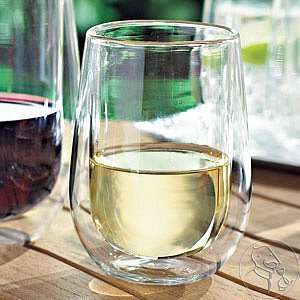 The Wine Enthusiast Steady Double Walled Chardonnay Glasses Set of 2 