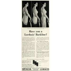  1936 Ad Spencer Corsets Lordis Backline Waist Corsetry 