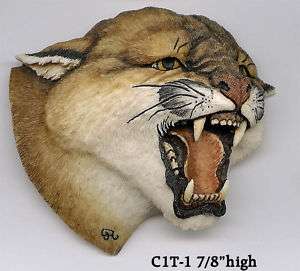 Large Cougar Mountain Lion Head TIE TACK HAT PIN  