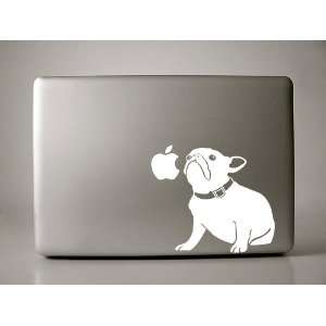  French Bulldog Sniffs Apple Macbook Laptop Decal 