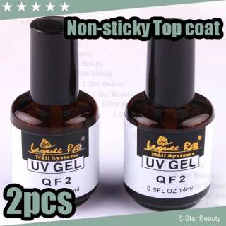 2pcs NAil Art Non sticky Topcoat For Acrylic UV Gel Polish Lamp 