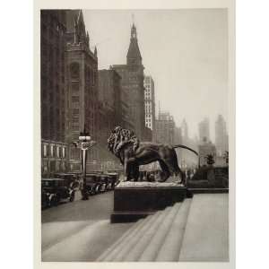  1927 Lion Statue Art Institute Michigan Avenue Chicago 