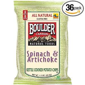 Boulder Canyon Kettle Chips, Spinach and Artichoke, 1.5 Ounce Bags 