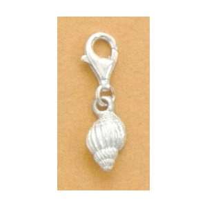   Sterling Silver Conch Shell Charm, Lobster Clasp, 1 inch Jewelry