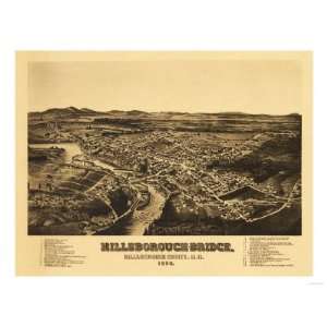  Hillsboro, New Hampshire   Panoramic Map Giclee Poster 